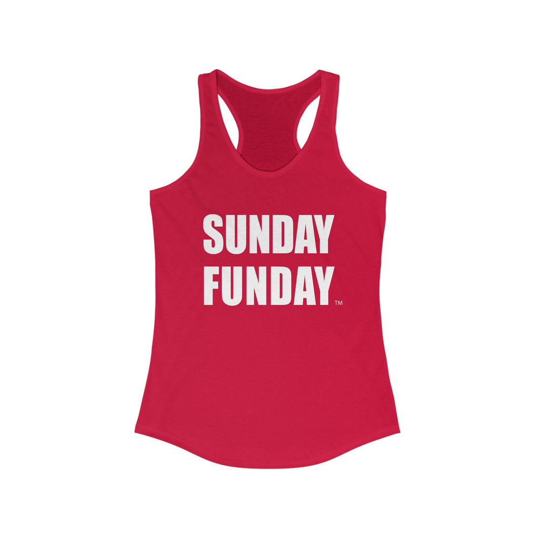 Sunday Funday Women's Racerback Tank, Perfect for Summer, Pool Days, Party Wear, Casual Outings, Gift for Friends